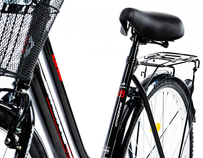 Bicicleta oras 28" CITADINNE 2812, cadru otel 20", frane V-Brake/torpedo, single speed, negru [6]