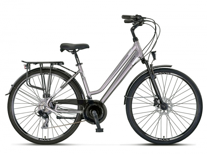 Bicicleta oras 28" UMIT Ventura Lady 2D, cadru aluminiu 17", frane disc, manete secventiale, 21 viteze, gri [1]