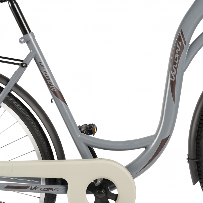 Bicicleta oras 28" VELORS Ukrayna 2894, cadru otel 20.5", frane V-Brake/torpedo, single speed, gri/maro [9]