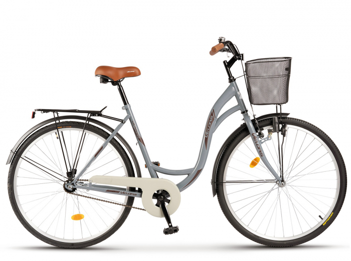 Bicicleta oras 28" VELORS Ukrayna 2894, cadru otel 20.5", frane V-Brake/torpedo, single speed, gri/maro [2]