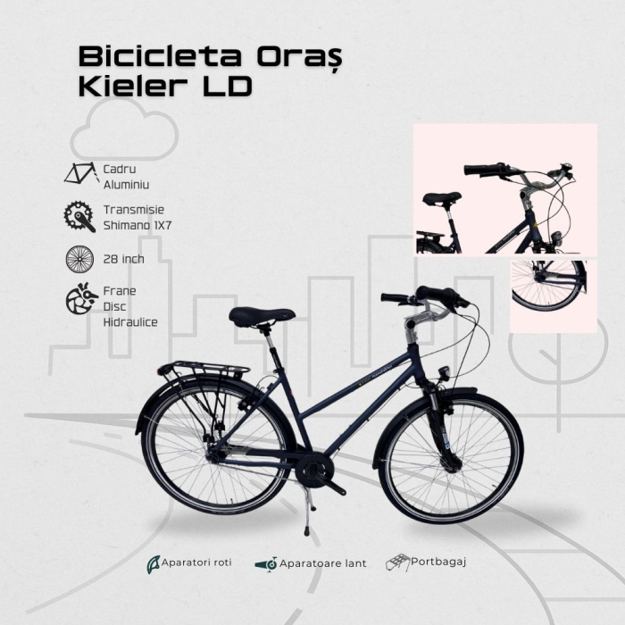 Bicicleta Oras Kieler LD - 28 Inch, M, Gri [5]