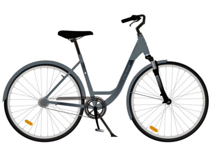 Bicicleta oras 28" POLAR Strada, cadru aluminiu 20.5", frane V-Brake, 7 viteze, gri/negru [2]