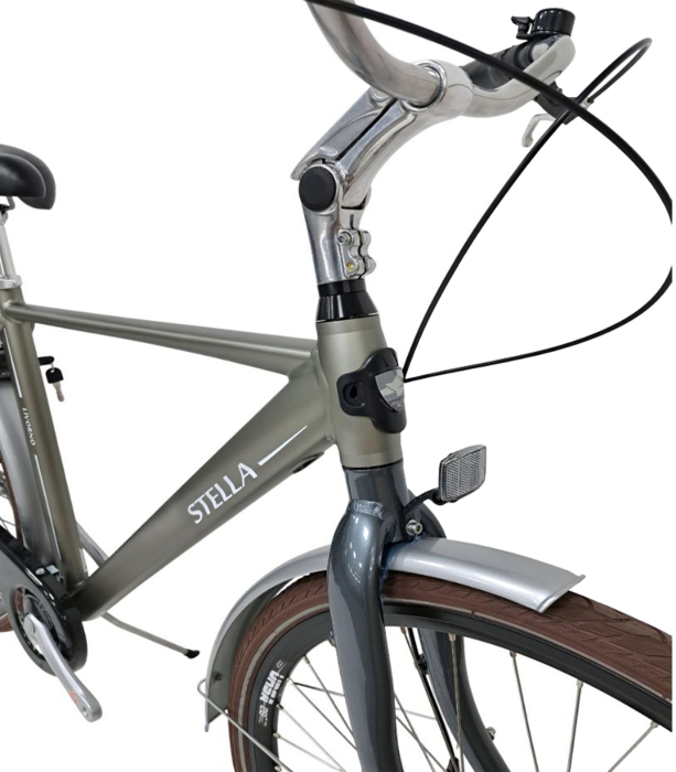 Bicicleta oras STELLA Livorno 28081, cadru aluminiu, manete revoshift, frane mecanica disc/torpedo, 7 viteze, gri [4]