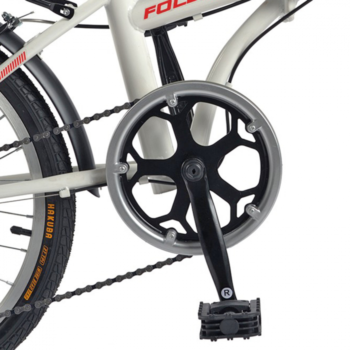 Bicicleta pliabila 20" VELORS Polo V2053, cadru otel, frane V-Brake, 7 viteze, alb/rosu [8]