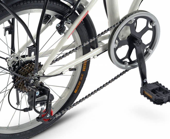 Bicicleta pliabila 20" VELORS Polo V2053, cadru otel, frane V-Brake, 7 viteze, alb/rosu [10]