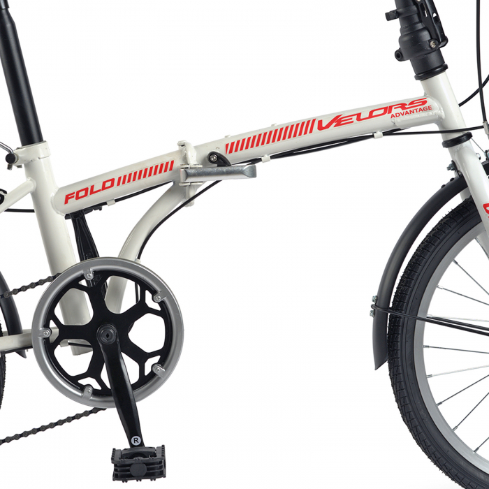 Bicicleta pliabila 20" VELORS Polo V2053, cadru otel, frane V-Brake, 7 viteze, alb/rosu [15]