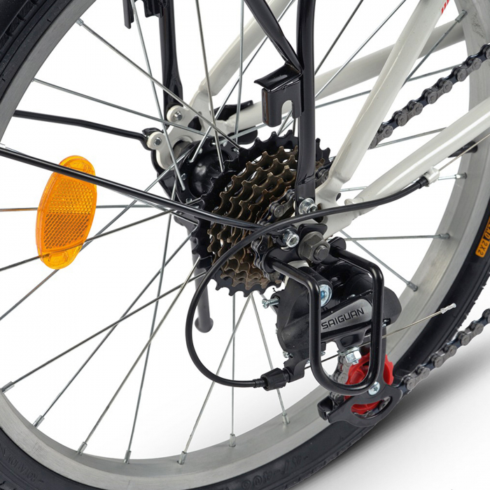 Bicicleta pliabila 20" VELORS Polo V2053, cadru otel, frane V-Brake, 7 viteze, alb/rosu [9]