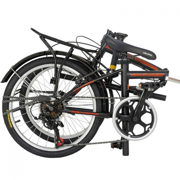 Bicicleta pliabila 20" VELORS Advantage, cadru otel, frane V-Brake, 6 viteze, negru/rosu [12]