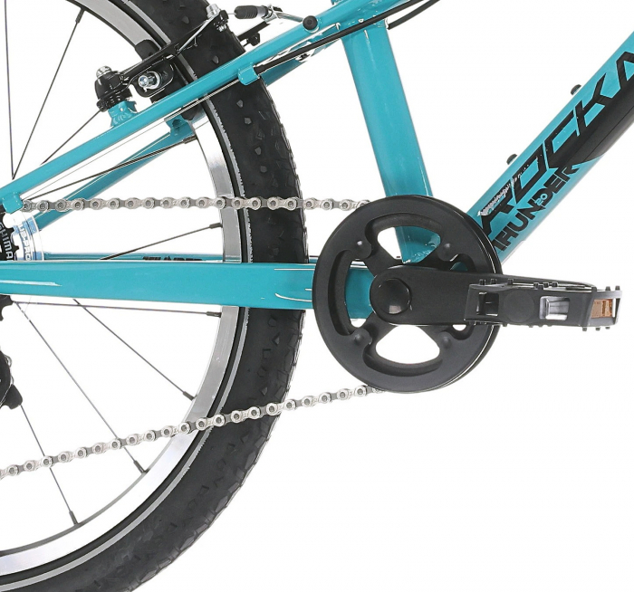 Bicicleta copii MTB-HT 20" ROCK MACHINE Thunder 20 VB, cadru aluminiu 10", manete revoshift, frane V-Brake, 7 viteze, Jade Blue [11]