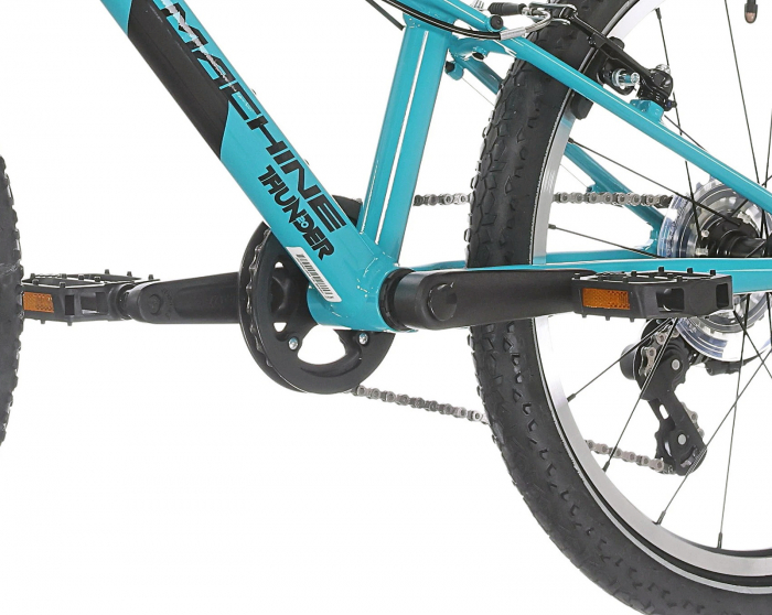 Bicicleta copii MTB-HT 20" ROCK MACHINE Thunder 20 VB, cadru aluminiu 10", manete revoshift, frane V-Brake, 7 viteze, Jade Blue [9]