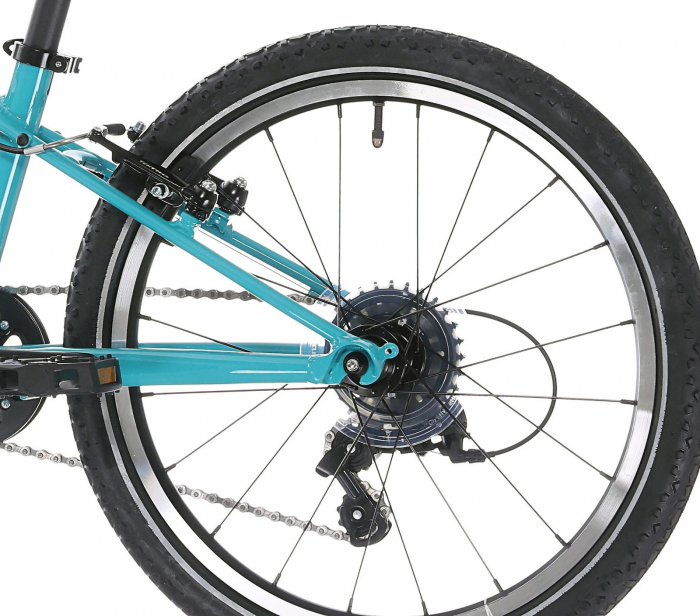 Bicicleta copii MTB-HT 20" ROCK MACHINE Thunder 20 VB, cadru aluminiu 10", manete revoshift, frane V-Brake, 7 viteze, Jade Blue [8]