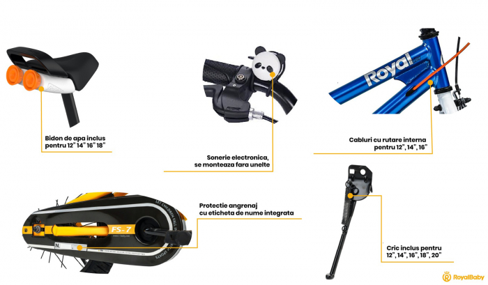 Bicicleta copii 18" ROYAL BABY Freestyle 7.0 NF, rosu, varsta 5-7 ani [6]