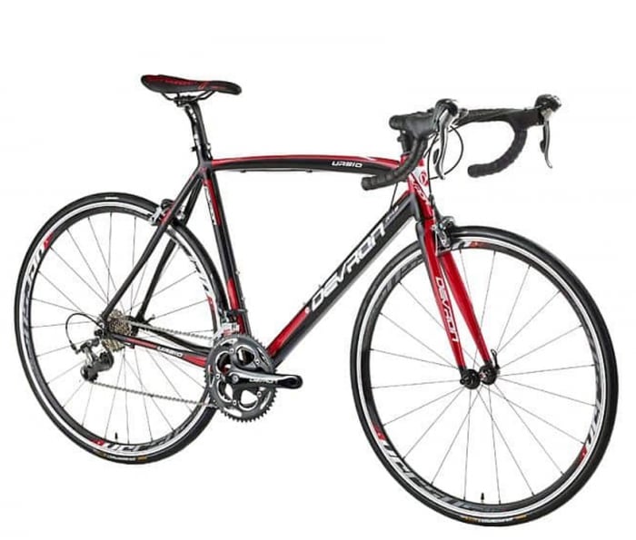 Bicicleta Road 28" DEVRON Urbio R4.8, cadru aluminiu 22", manete ergopower, frane V-Brake, 20 viteze, negru/rosu [2]