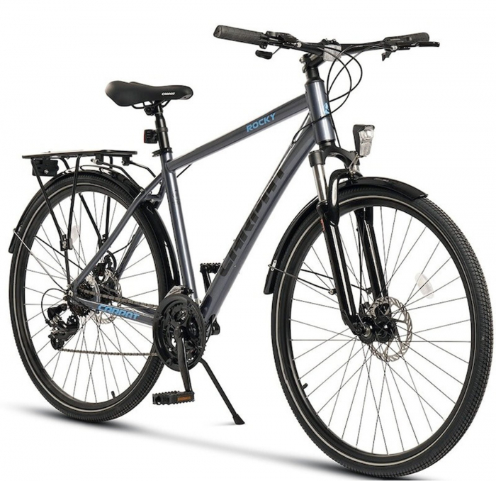 Bicicleta Trekking 28" CARPAT Rocky, cadru aluminiu 18", manete secventiale, frane disc, 21 viteze [1]