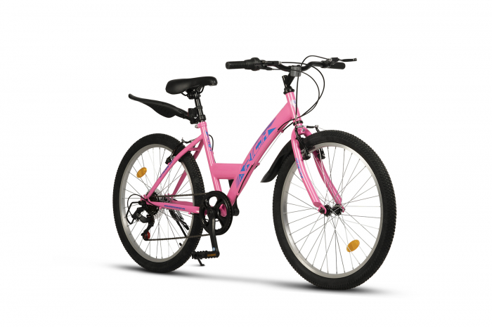 Bicicleta Trekking Rich R2430A 24", Fucsia/Albastru/Mov [2]