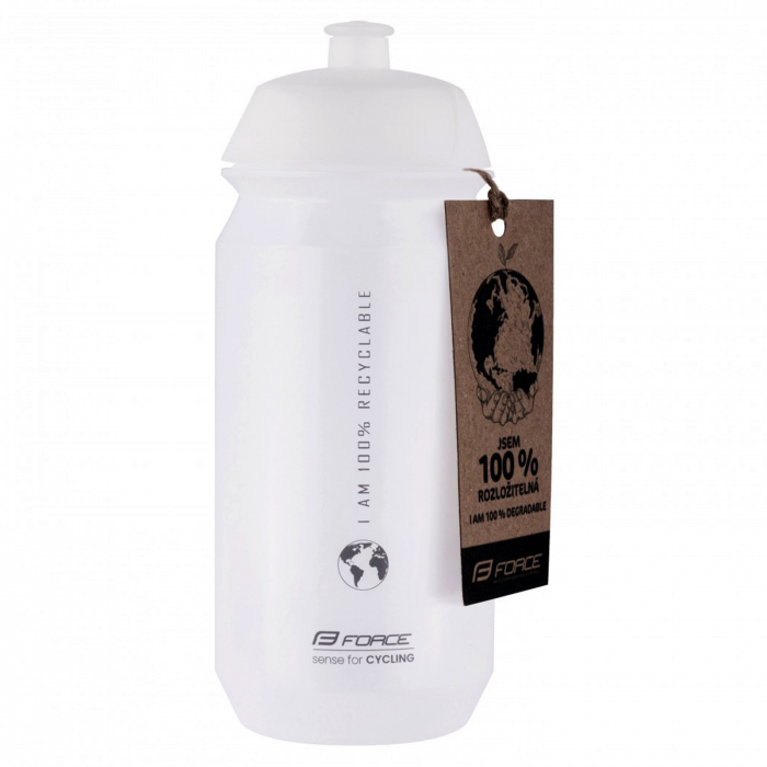 Bidon apa 0.5L FORCE Bio Earth, transparent/gri [2]