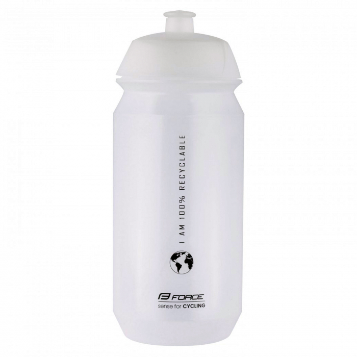 Bidon apa 0.5L FORCE Bio Earth, transparent/gri [1]