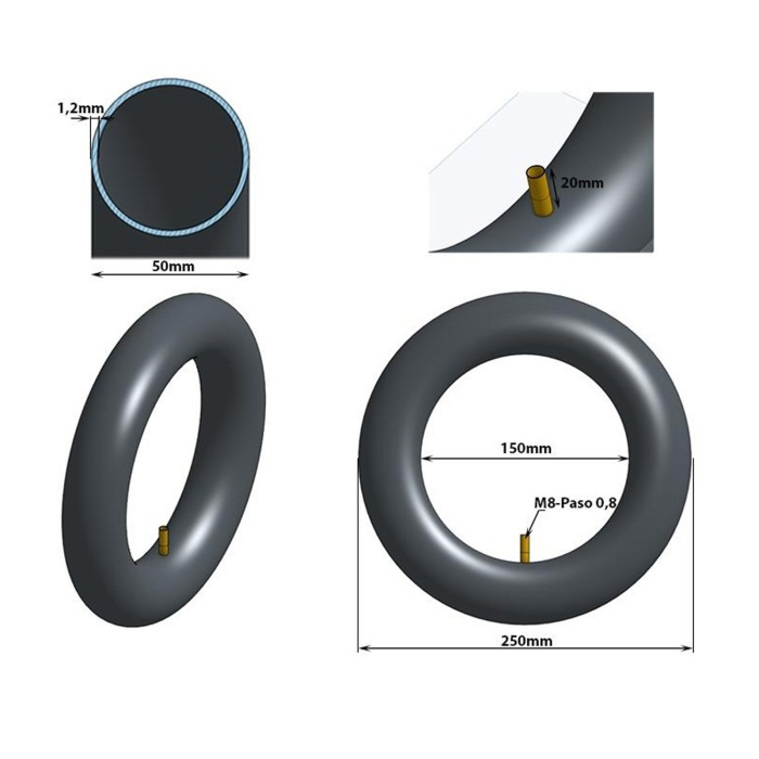 Camera trotineta electrica 6"x2.0 FIVESTARS VR, valva AV [4]