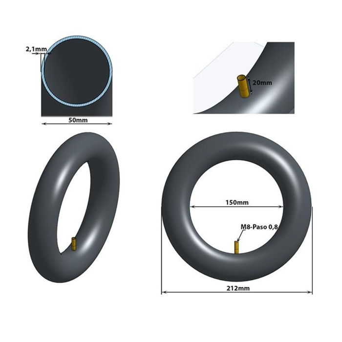 Camera trotineta electrica 6"x2.0 Xiaomi (50-156), valva AV [4]