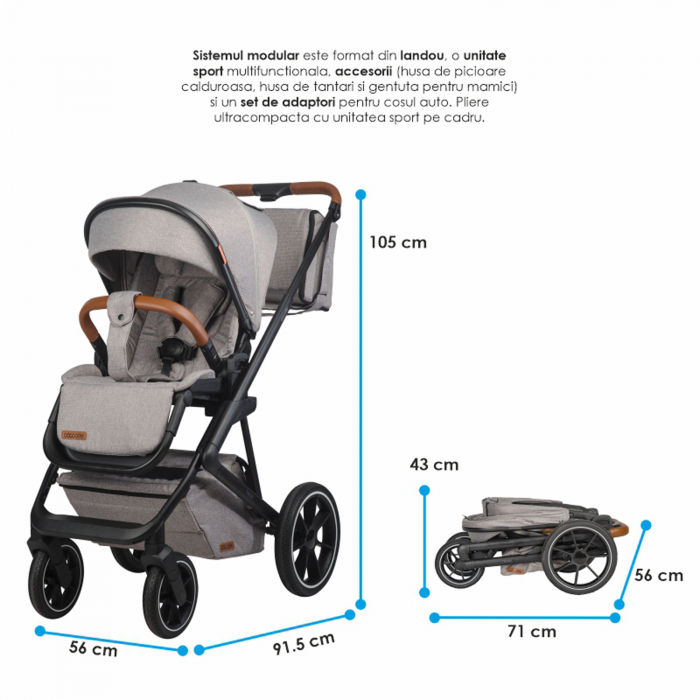 Carucior modular 2in1 COCCOLLE Nessia Lunar rock [21]