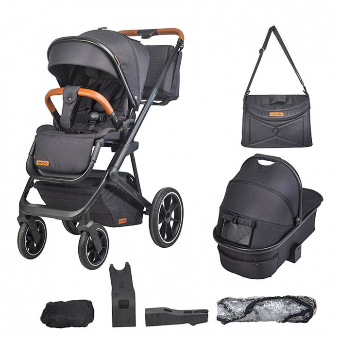 Carucior modular 2in1 COCCOLLE Nessia Diamond black + Balansoar bebelusi COCCOLLE Velio Butternut [19]