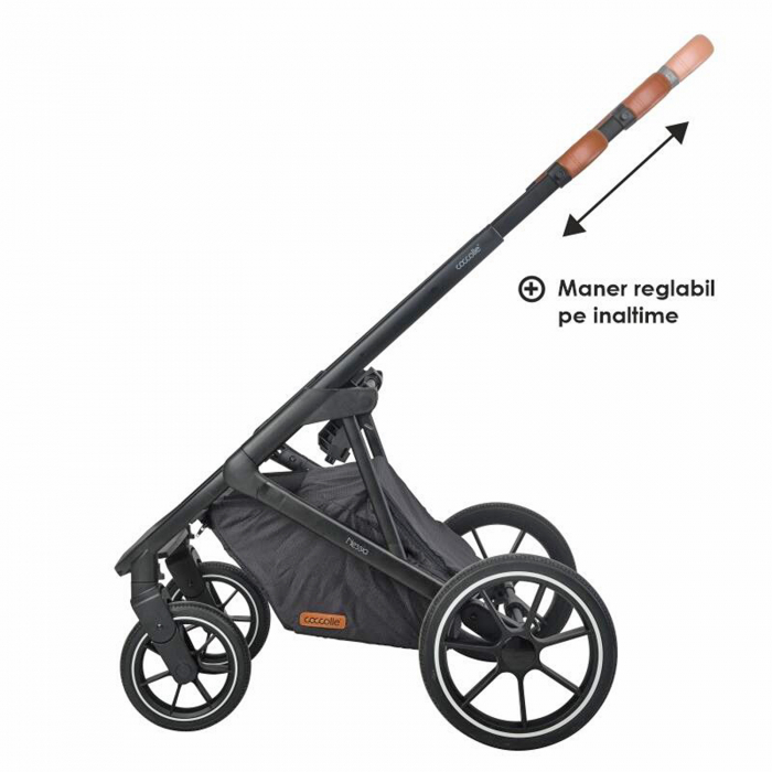 Carucior modular 2in1 COCCOLLE Nessia Diamond black + Balansoar bebelusi COCCOLLE Velio Butternut [24]