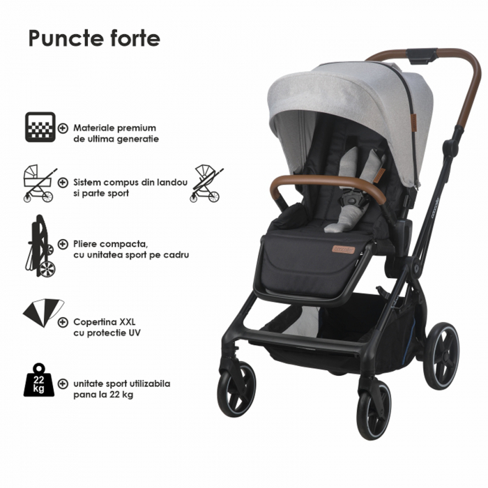 Carucior modular 2in1 COCCOLLE Saliara Greystone [20]