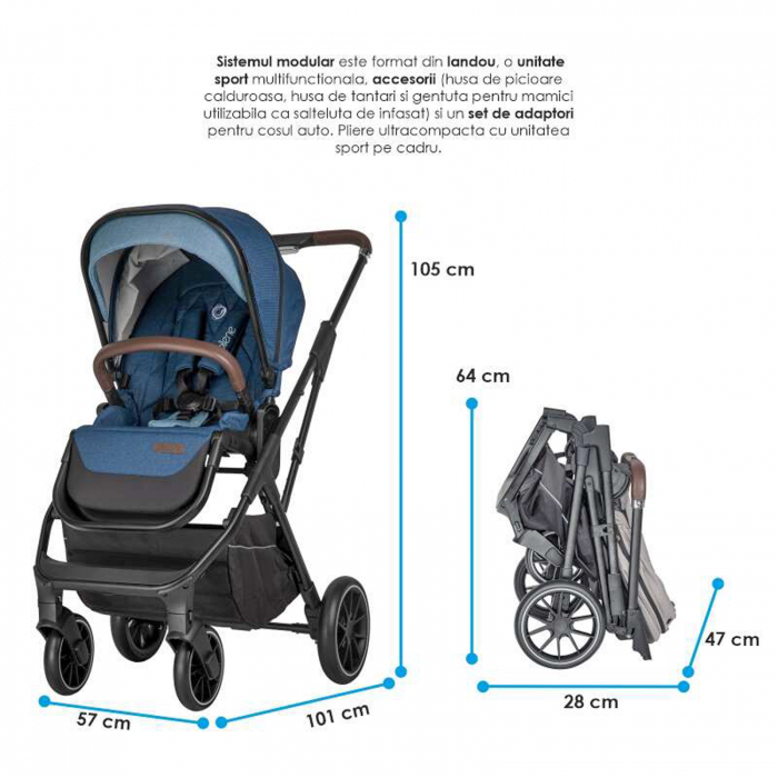 Carucior modular 2in1 COCCOLLE Silene Celestial Blue [4]