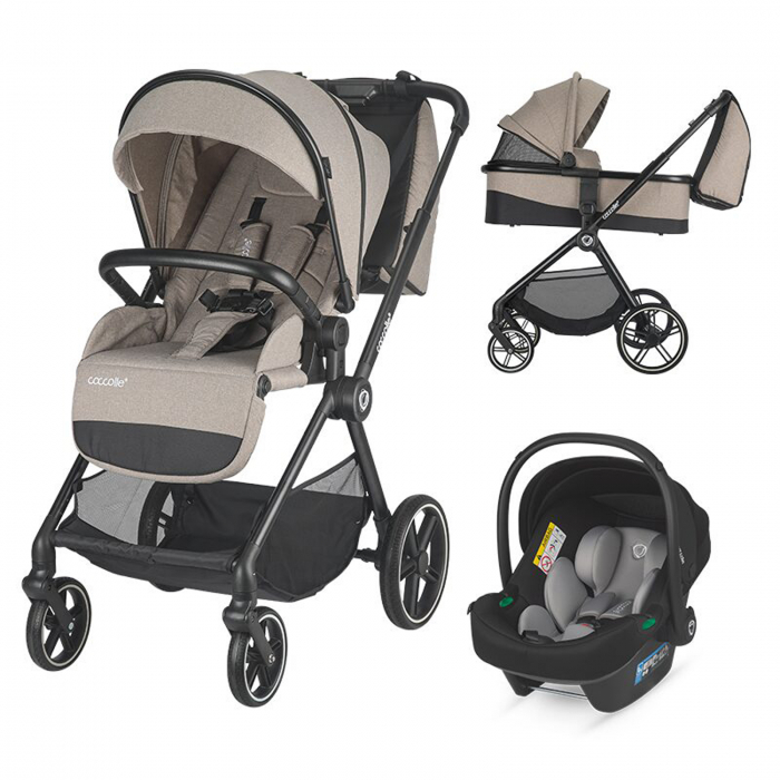 Carucior modular 3in1 COCCOLLE Lissia Butternut beige+Scoica auto iSize COCCOLLE Knox Greystone [1]