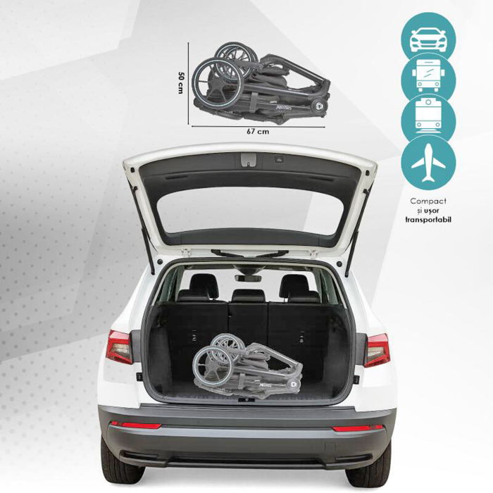 Carucior modular 4in1 COCCOLLE Serry cu scoica auto iSize COCCOLLE Knox Black si baza isofix iSize COCCOLLE Knox [16]