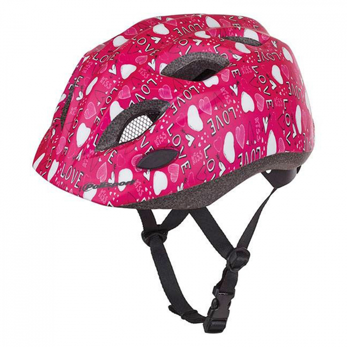 Casca ciclism copii cu led POLISPORT Love, roz, marime M (52-56 cm) [1]