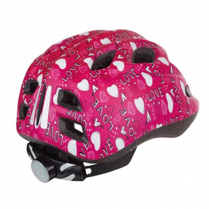 Casca ciclism copii cu led POLISPORT Love, roz, marime M (52-56 cm) [2]