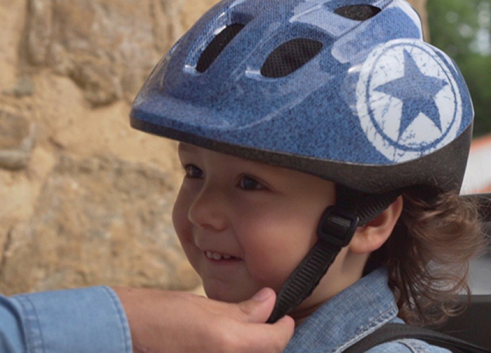 Casca ciclism copii POLISPORT Jeans, albastru, marime M (52-56 cm) [4]