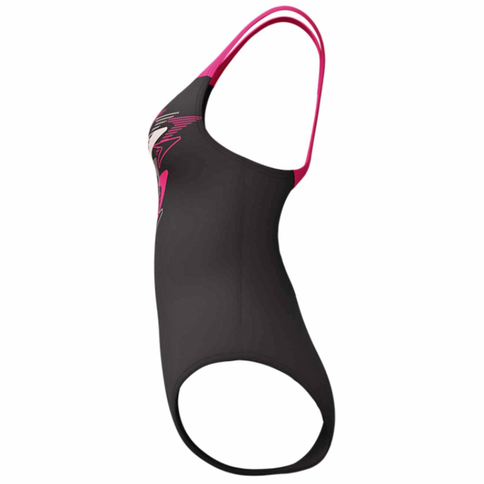Costum inot femei SPEEDO Medley Logo Medalist Endurance+, rezistent la clor, negru/roz [2]
