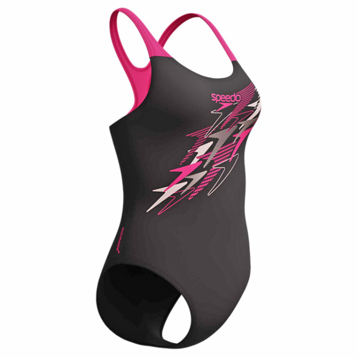 Costum inot femei SPEEDO Medley Logo Medalist Endurance+, rezistent la clor, negru/roz [3]