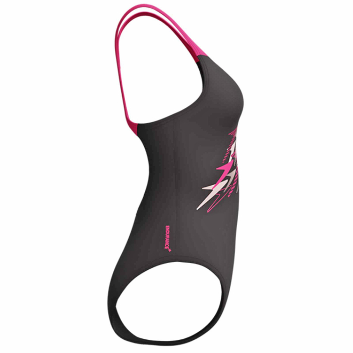 Costum inot femei SPEEDO Medley Logo Medalist Endurance+, rezistent la clor, negru/roz [4]