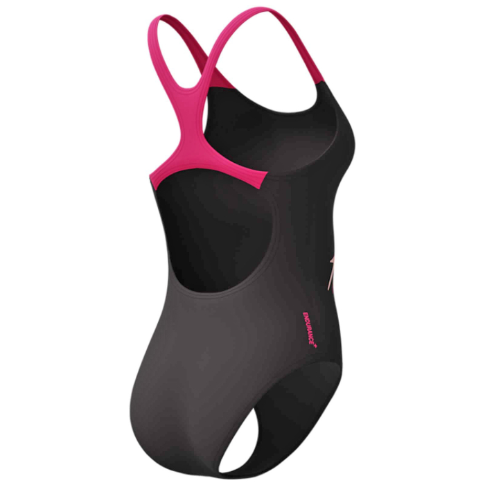Costum inot femei SPEEDO Medley Logo Medalist Endurance+, rezistent la clor, negru/roz [5]