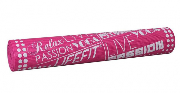 Covoras gimnastica LIFEFIT Slimfit 173x58x0.6 cm, roz [2]