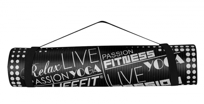 Covoras yoga LIFEFIT Exclusive 100x58x1 cm, negru [3]