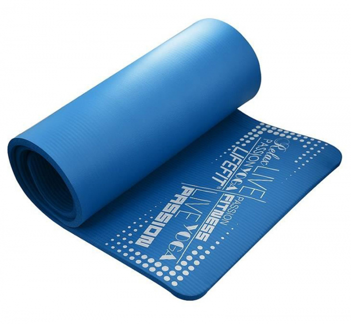 Covoras yoga LIFEFIT Exclusive Plus 180x60x1.5 cm, albastru [1]
