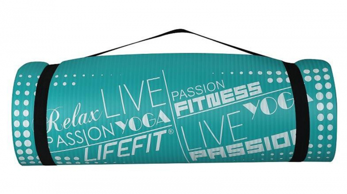Covoras yoga LIFEFIT Exclusive Plus 180x60x1.5 cm, turcoaz [3]