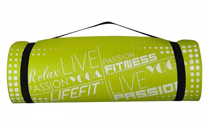 Covoras yoga LIFEFIT Exclusive Plus 180x60x1.5 cm, verde [3]