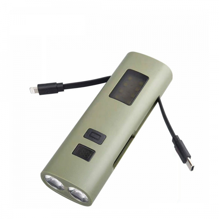 Far reincarcabil Fivestars Power Light PBL-6400, powerbank 6400 mAh, USB Type-C, kaki [3]