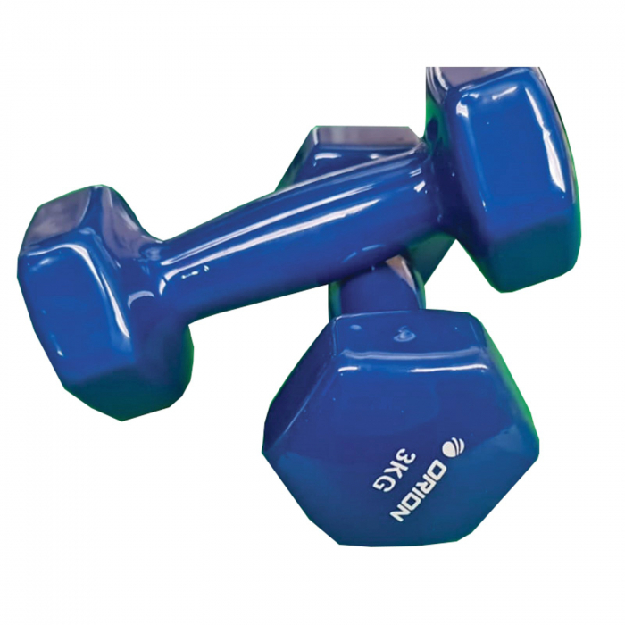 Gantera vinyl 3 kg ORION, albastru [2]