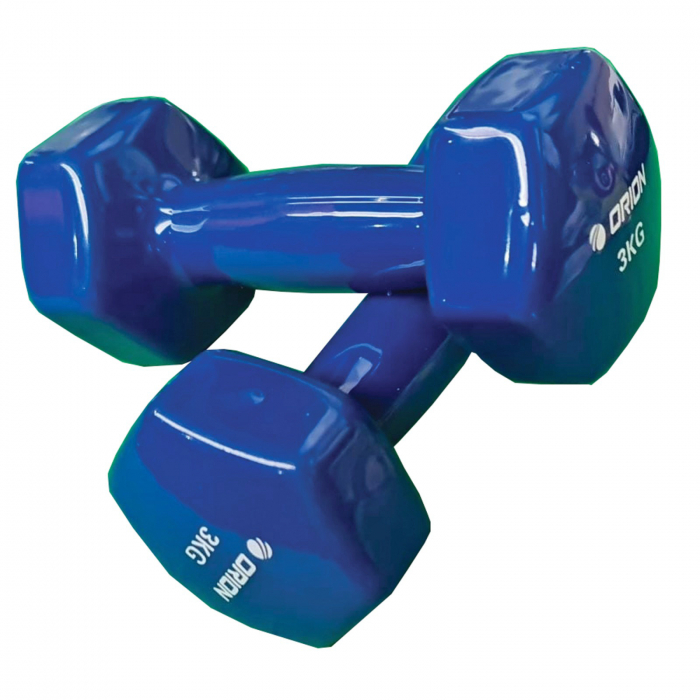 Gantera vinyl 3 kg ORION, albastru [3]