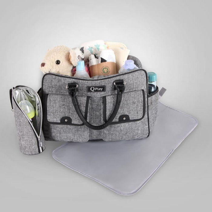 Geanta mamici Qplay Sylvie Gri [12]