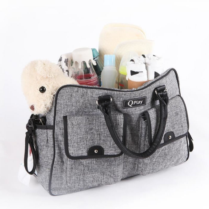 Geanta mamici Qplay Sylvie Gri [5]