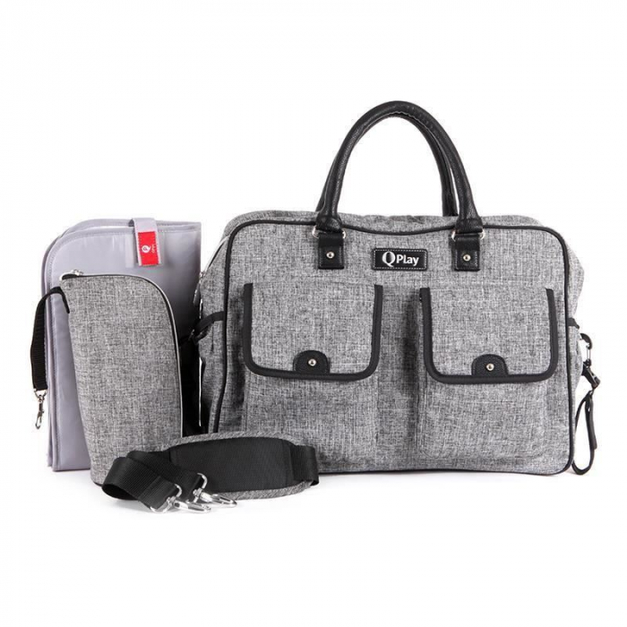 Geanta mamici Qplay Sylvie Gri [2]