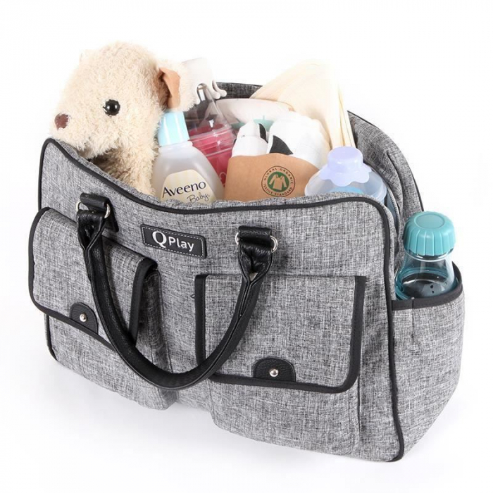Geanta mamici Qplay Sylvie Gri [8]
