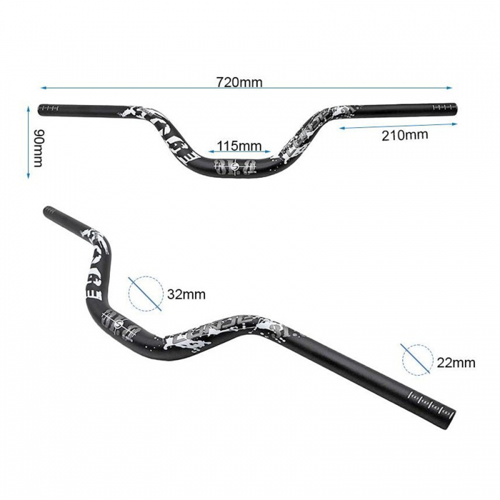 Ghidon FIVESTARS 31.8/720 mm, aluminiu, rise 90 mm [5]
